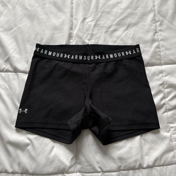 Under Armour Womens Size Large Black Compression Shorts Volleyball Track Spandex - Picture 1 of 6